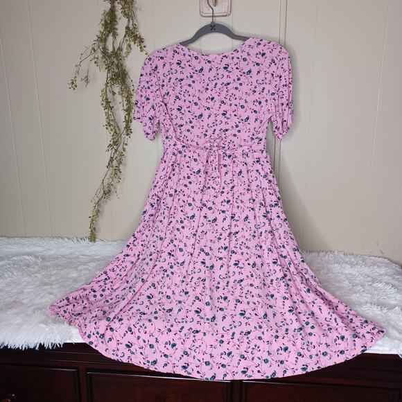 Mom To Be.In Expect In Style Pink Floral Dress Size L - Picture 5 of 6